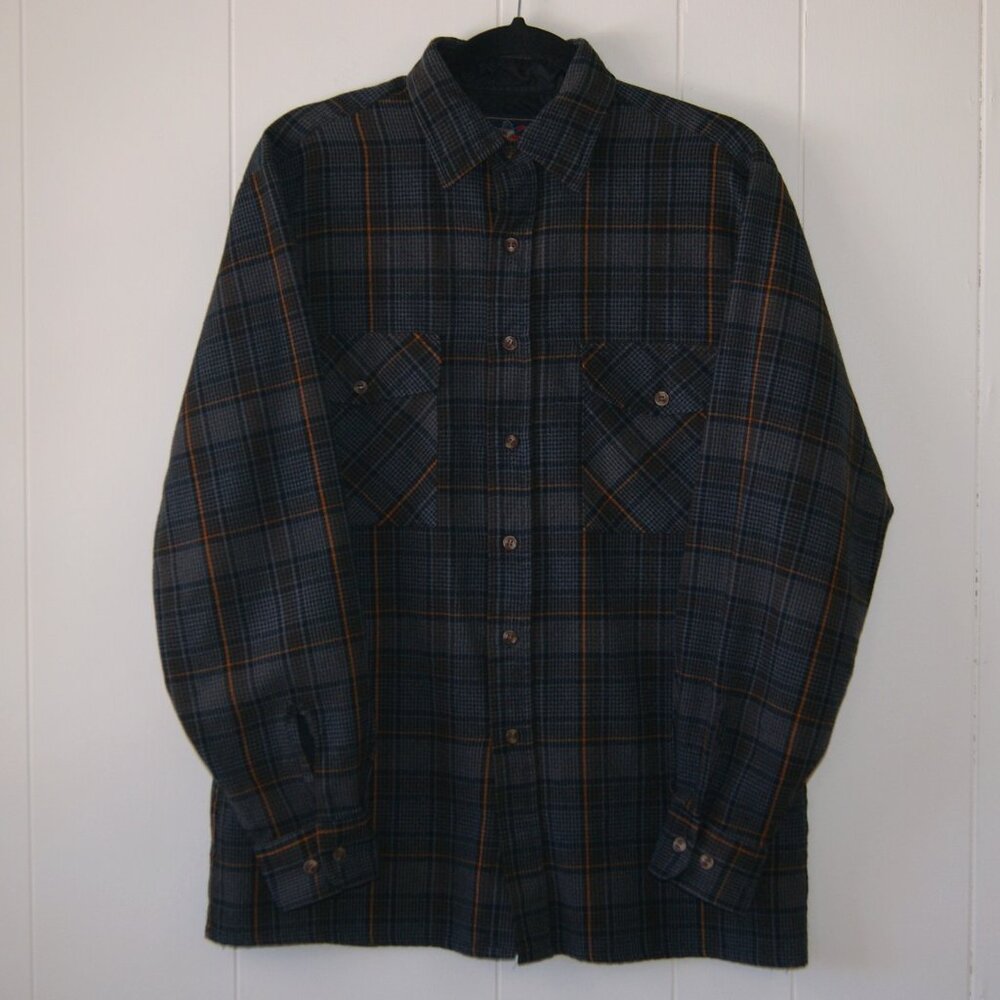 Back Packer || Men's Black Plaid Shirt || Size M